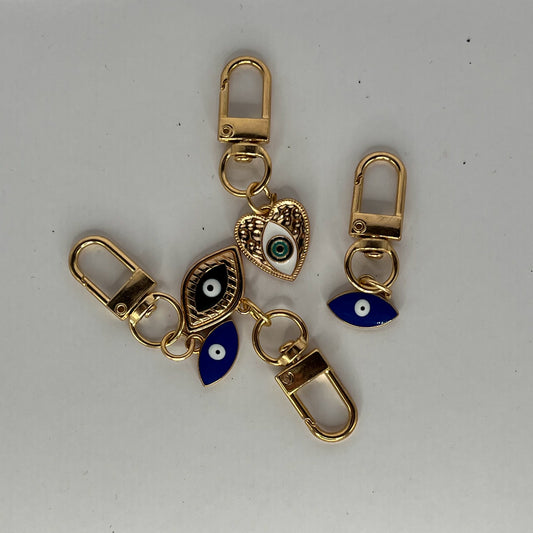 Assorted Stainless Steel Evil Eye Keychains