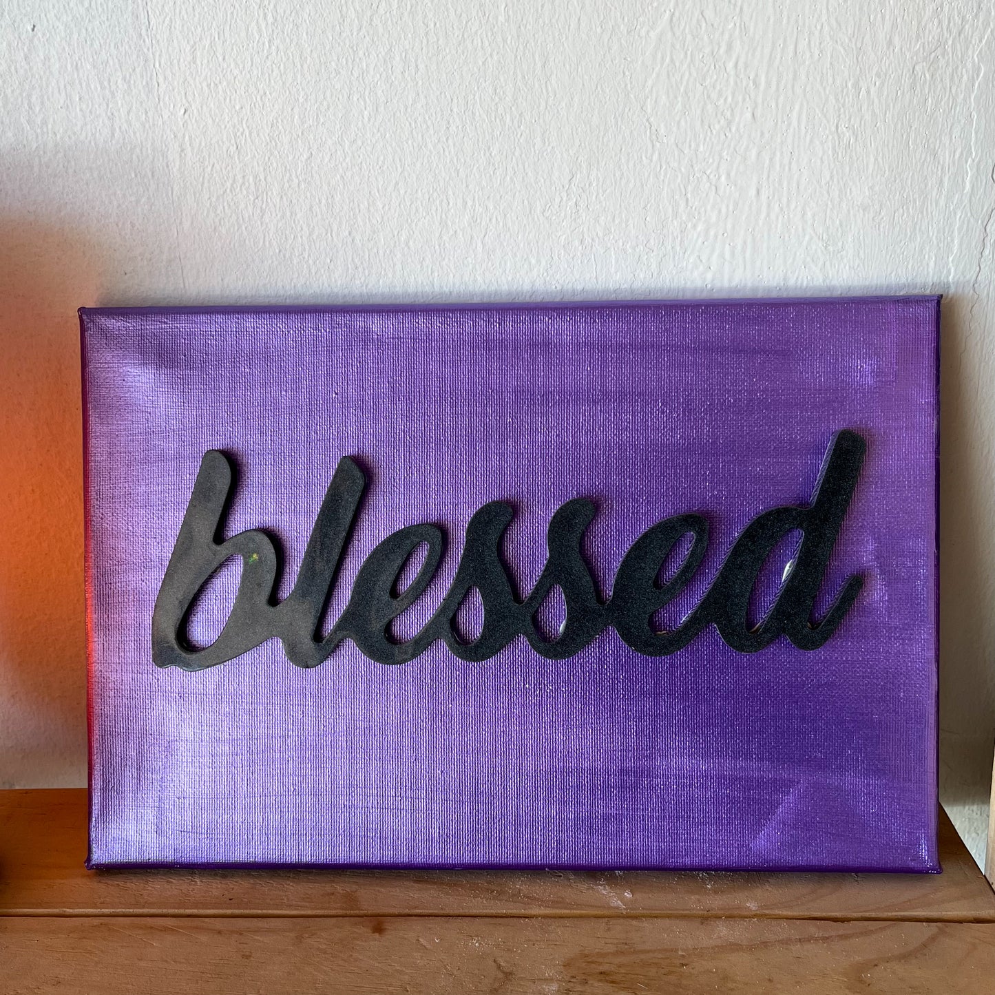 Assorted Gemstone Resin “blessed” Signs on Canvas