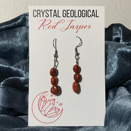 Red Jasper Beaded Earring Pair