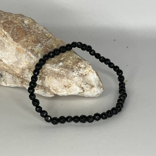 Small Faceted Black Tourmaline Bracelet