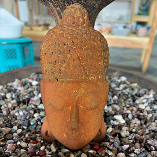 Previously Loved Terracotta Buddha Head Wall Hanging - 46 cm