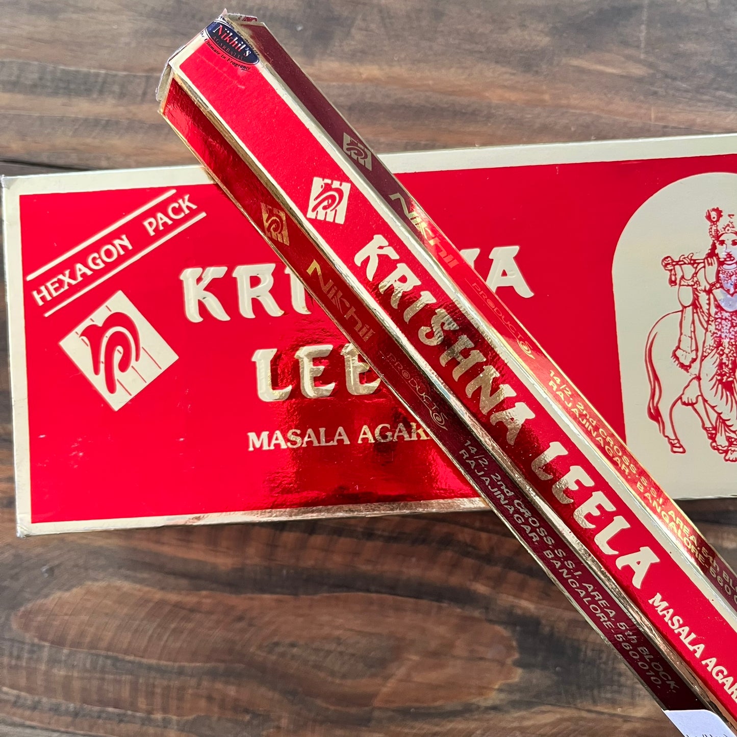 Nikhil's Krishna Leela Incense Tube (Hex)