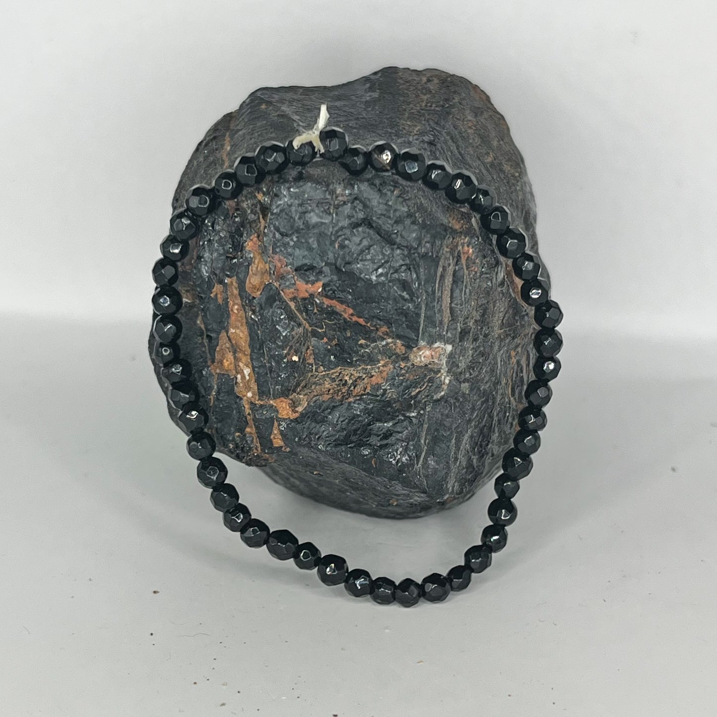 Black Tourmaline Facet Bead Bracelet