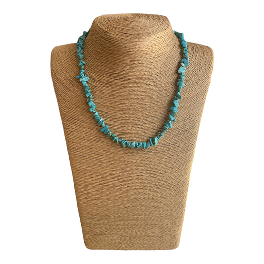 Blue Howlite Chipped Bead Necklace